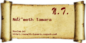 Németh Tamara névjegykártya