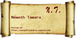Németh Tamara névjegykártya